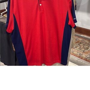 Chaps Red and Blue Polo Shirt Casual Sportswear